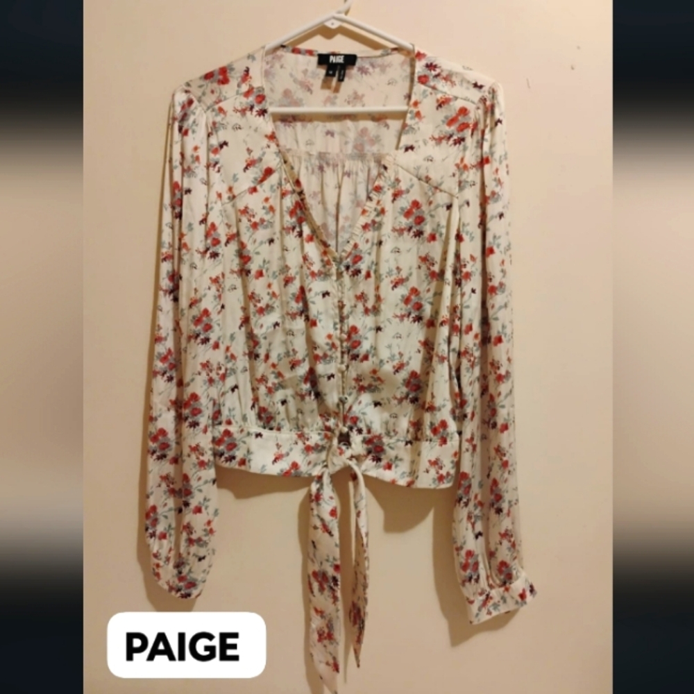 PAIGE FLORAL CREAM WOMEN'S TOP SIZE M